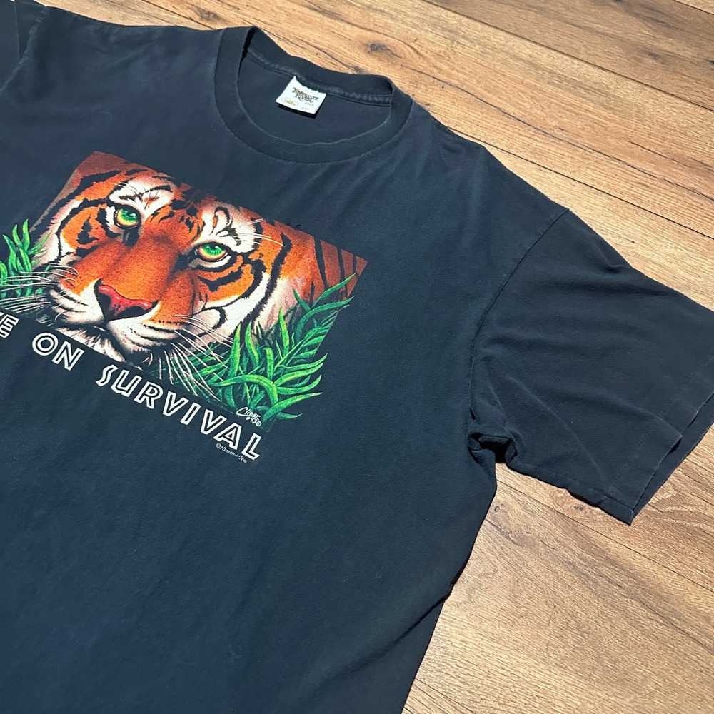 Vintage Tennessee River Black Eye On Survival Tiger Graphic Shirt Men XXL 1993